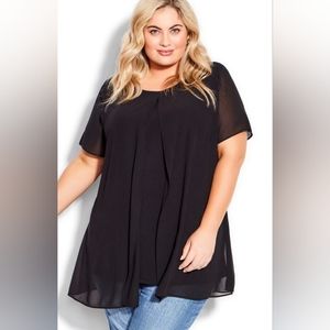 ARNA YORK BLACK TUNIC TOP